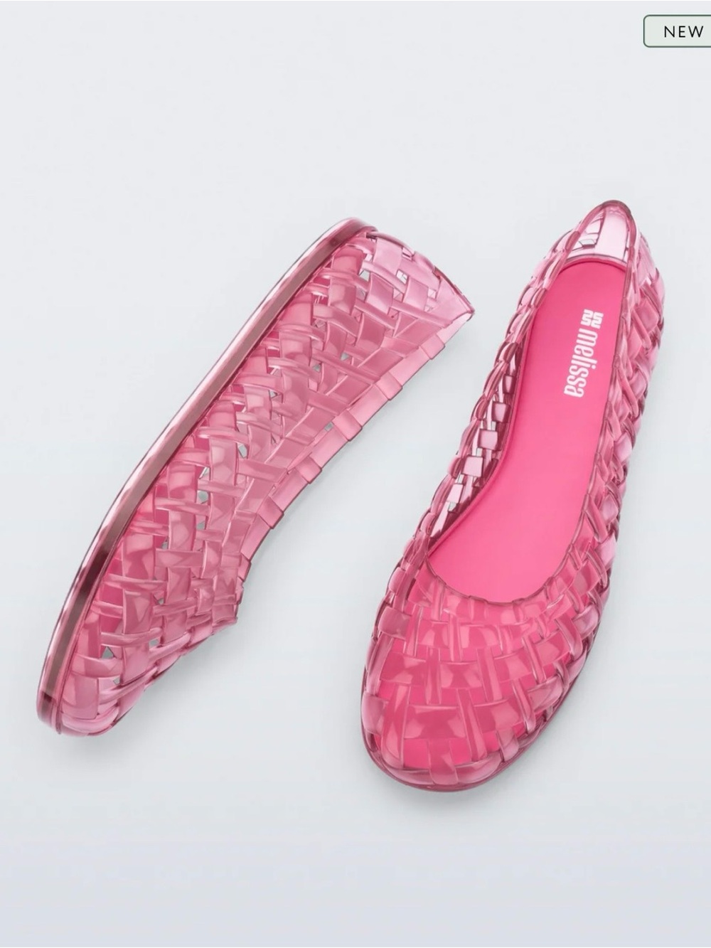 Melissa Pink Woven Jelly Ballet Flats